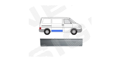 Панель кузова дверь боковая низкий 24 cm VW: T4 90-03 (ОЦИНКОВАНО!) (Страна производства: Польша)